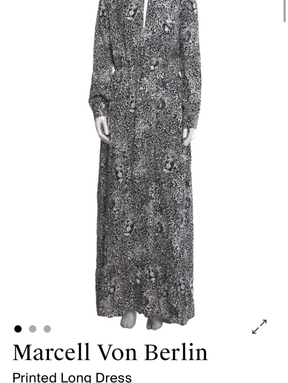 Marcell Von Berlin Black & White Printed Maxi Dress